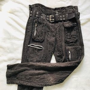 👢✨ JOHNNY WAS brown pants with belt